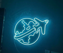 Load image into Gallery viewer, World map with plane