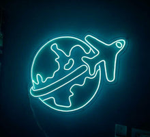 Load image into Gallery viewer, World map with plane