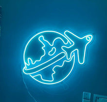 Load image into Gallery viewer, World map with plane
